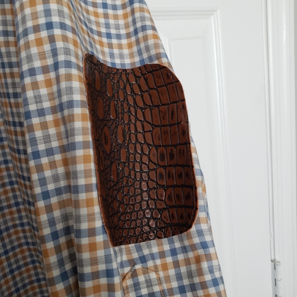 L.L. Bean Button Front Shirt Mens XXL Tall Wrinkle Resistant Casual Biege Plaid - Picture 4 of 5